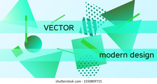 Futuristic retro 3D geometric design.  Minimal universal banner templates in memphis style. Dynamic composition. Vector illustration.