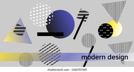 Futuristic retro 3D geometric design.  Minimal universal banner templates in memphis style. Abstract minimalistic background design with dynamic shapes. Vector illustration.