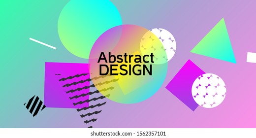 Futuristic retro 3D geometric design.  Minimal universal banner templates in memphis style. Dynamic composition. Vector illustration.
