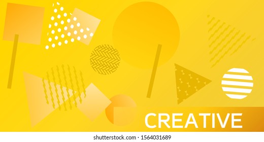 Futuristic retro 3D geometric design.  Minimal universal banner templates in memphis style. Dynamic composition. Vector illustration.
