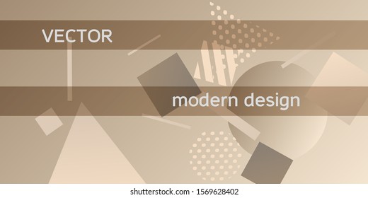 Futuristic retro 3D geometric design.  Minimal universal banner templates in memphis style. Dynamic composition. Vector illustration.