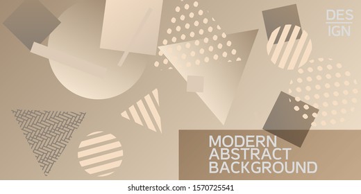 Futuristic retro 3D geometric design.  Minimal universal banner templates in memphis style. Dynamic composition. Vector illustration.