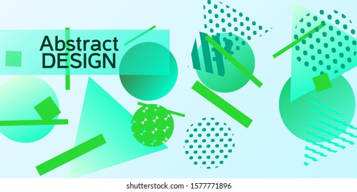 Futuristic retro 3D geometric design.  Minimal universal banner templates in memphis style. Dynamic composition. Vector illustration.