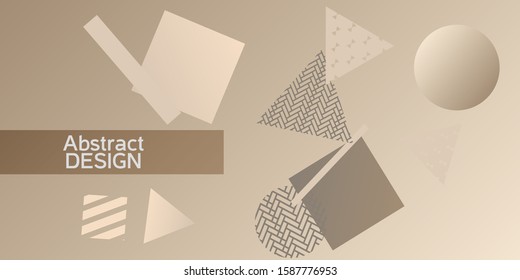 Futuristic retro 3D geometric design.  Minimal universal banner templates in memphis style. Dynamic composition. Vector illustration.