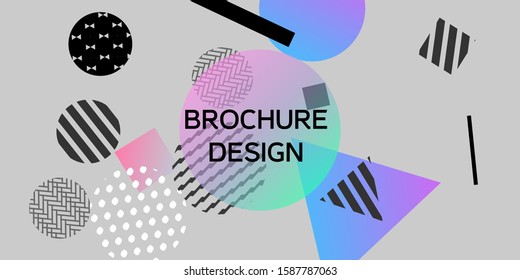 Futuristic retro 3D geometric design.  Minimal universal banner templates in memphis style. Abstract minimalistic background design with dynamic shapes. Vector illustration.
