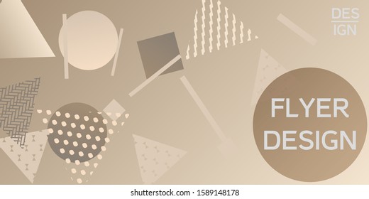 Futuristic retro 3D geometric design.  Minimal universal banner templates in memphis style. Abstract minimalistic background design with dynamic shapes. Vector illustration.