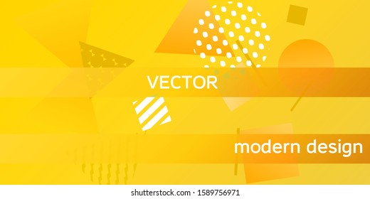 Futuristic retro 3D geometric design.  Minimal universal banner templates in memphis style. Dynamic composition. Vector illustration.