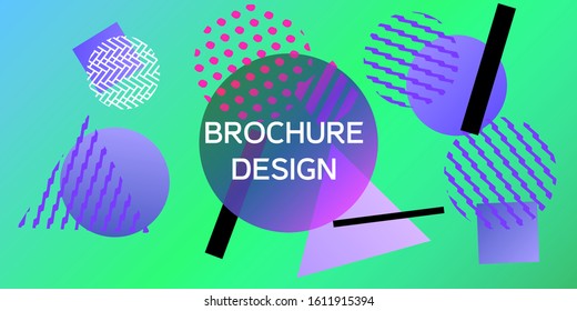 Futuristic retro 3D geometric design.  Minimal universal banner templates in memphis style. Dynamic composition. Vector illustration.
