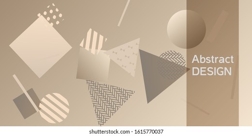Futuristic retro 3D geometric design.  Minimal universal banner templates in memphis style. Abstract minimalistic background design with dynamic shapes. Vector illustration.