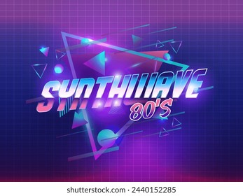 Futuristic retro landscape of the 80`s. Digital retro landscape cyber surface. Digital Retro Cyber Surface. Retro 80s fashion Sci-Fi Background Summer Landscape.