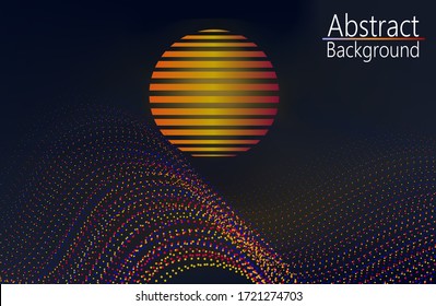 Futuristic retro landscape of the 80s. Vector illustration in retro style. Digital retro cyber earth. Suitable for design in the style of the 1980s.