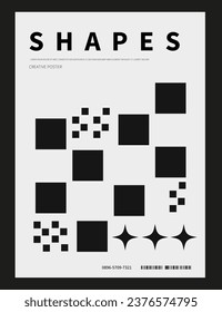Pósters minimalistas de vector retro futurista con formas geométricas diseño moderno inspirado en el brutalismo y la silueta