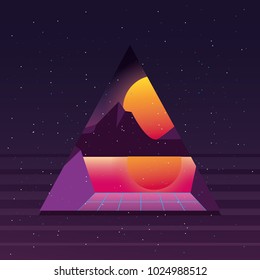 Futuristic and retrowave design