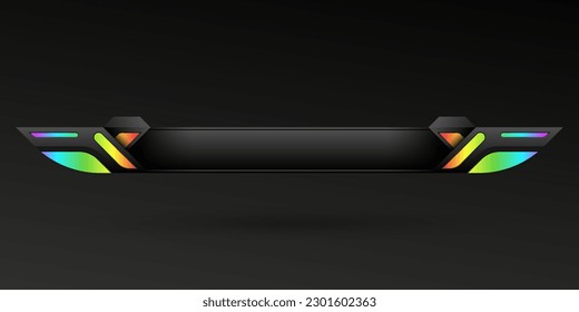 Futuristic rgb border game gui screen title lower third banner