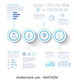 Futuristic Rings or Circles Composition with many Eps10  Info Charts Elements for Your Info Bar