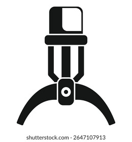 Futuristic robot arm holding an object using artificial intelligence