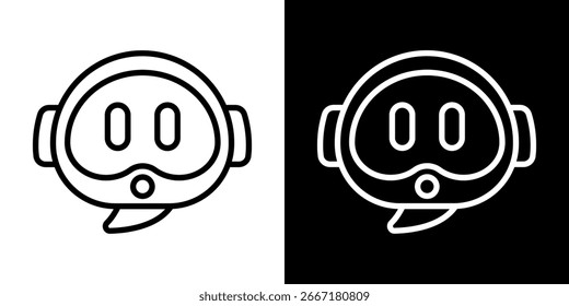 Vector futurista del estilo del contorno del icono del avatar del robot, recurso gráfico del diseño de la ilustración para el Diseño web, comunicación digital, App móviles, diseño de la ui e impresión.