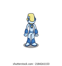 Futuristische Roboter-Zeichen-Maskottlogo-Illustration