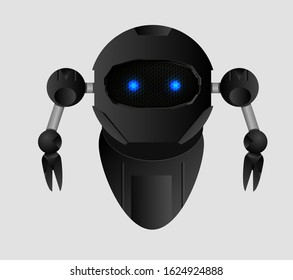Futuristic robot in dark colors.Vector illustration.