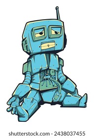 Futuristic Robot Design Illustration: DAMN ROBOT