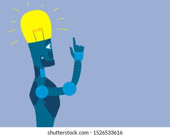 Futuristic robot has an idea