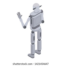 Futuristic robot icon. Isometric of futuristic robot vector icon for web design isolated on white background