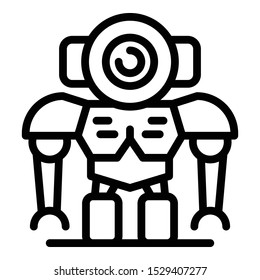Futuristic robot icon. Outline futuristic robot vector icon for web design isolated on white background