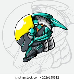 ILUSTRACIÓN DE CABEZA DE LA MÁQUINA DE ROBOT FUTURISTA