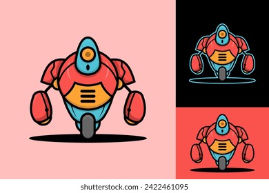 Futuristic Robot Mascot Modern Illustration Logo Design