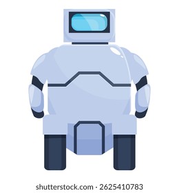 El robot futurista está navegando por sus alrededores, mostrando los avances en inteligencia artificial