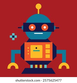 Futuristic Robotic Art Vector Illustration