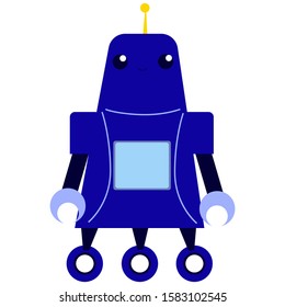 Futuristic robotic character. Idea of automation. Cyborg and humanoid. Isolated vector illustration in cartoon style