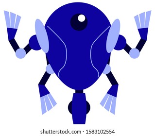 Futuristic robotic character. Idea of automation. Cyborg and humanoid. Isolated vector illustration in cartoon style