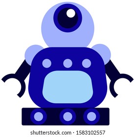 Futuristic robotic character. Idea of automation. Cyborg and humanoid. Isolated vector illustration in cartoon style