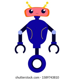 Futuristic robotic character. Idea of automation. Cyborg and humanoid. Isolated vector illustration in cartoon style