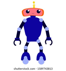 Futuristic robotic character. Idea of automation. Cyborg and humanoid. Isolated vector illustration in cartoon style