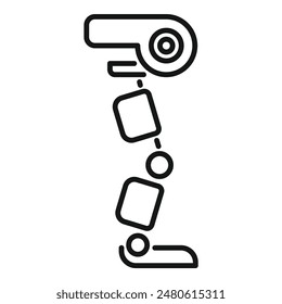 Futuristic robotic leg with advanced technology and artificial intelligence moving forward in a modern and innovative biomechanical design for mobility and rehabilitation in the future of healthcare a