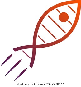 logotipo simple de ADN y cohetes