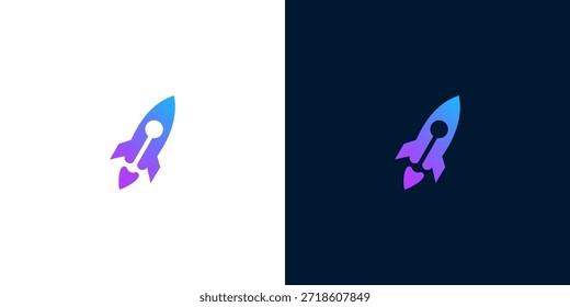 Futuristic Rocketship Emblem for Space Exploration and Innovative Technology Brands