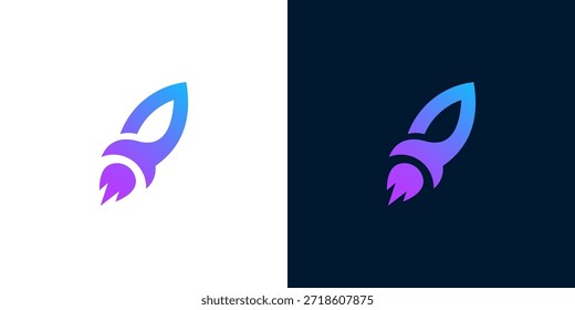 Futuristic Rocketship Emblem for Space Exploration and Innovative Technology Brands