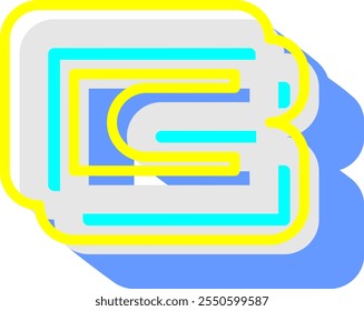 Futuristic Rounded Letter Alphabet B