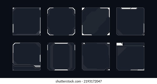 Futuristic rounded square frame hud vector design