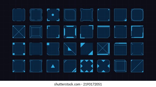 Futuristic rounded square frame hud vector design