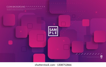 Futuristic Rounded Squares Template . Modern and Abstract Background. Stock Vector Illustration. Minimalist Creative Design Concept