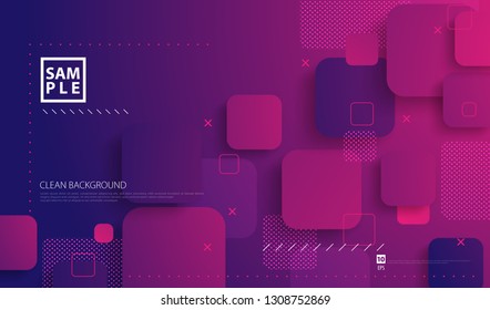 Futuristic Rounded Squares Template . Modern And Abstract Background. Stock Vector Illustration. Minimalist Creative Design Concept