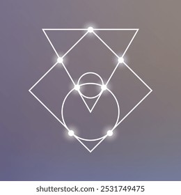 Geometria sagrada futurista ilustração espiritual. Design oculto esotérico. Desenho de tatuagem espírito Wicca.