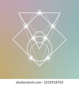 Futuristic sacred geometry spiritual illustration. Esoteric occult design. Wiccan spirit tattoo design.