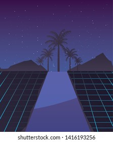 futuristic scene screen planet vector ilustration