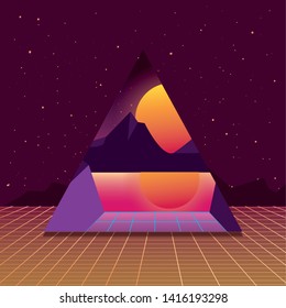 futuristic scene screen planet vector ilustration