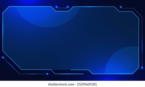 Futuristic Sci fi hologram HUD frame for digital technology background. Sci-Fi square shape design concept. Vector illustration